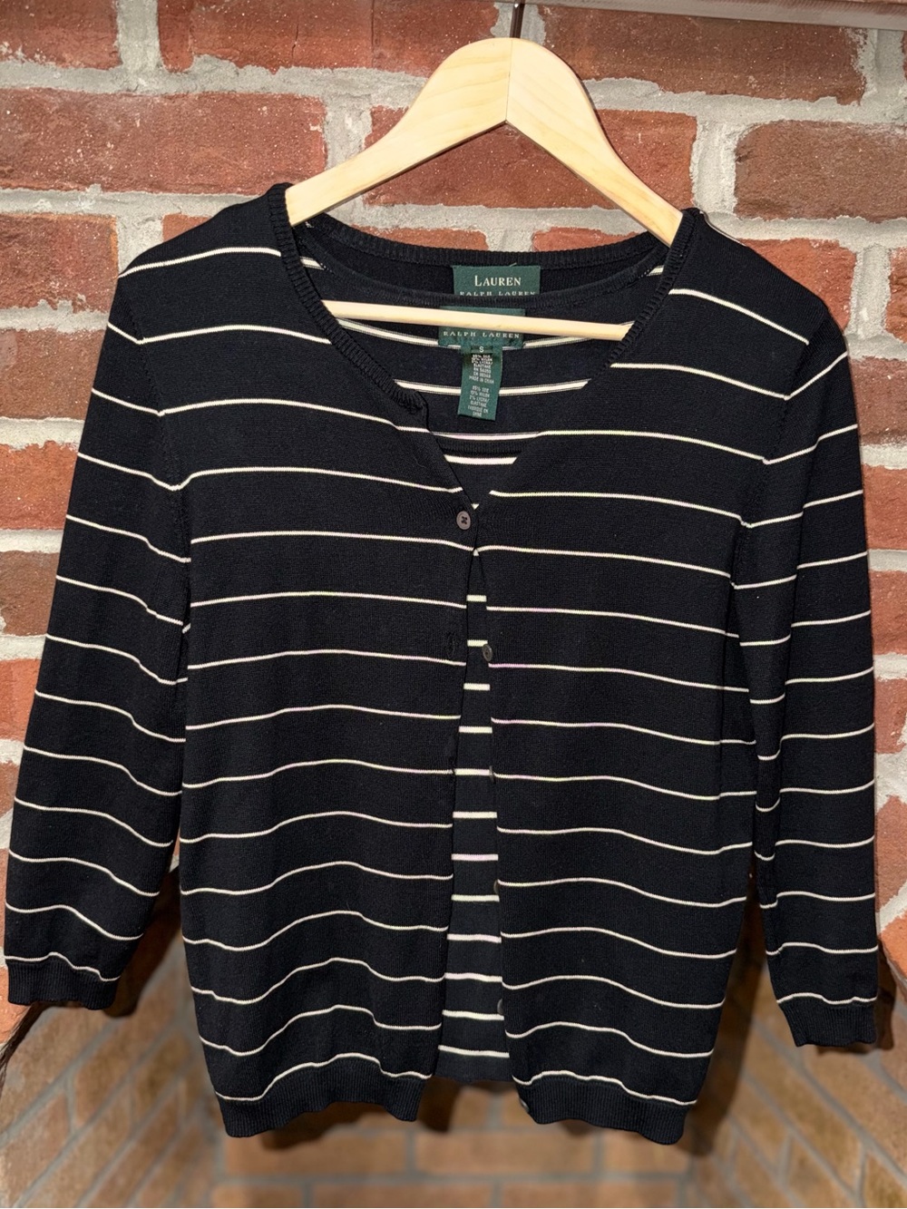 Lauren Ralph Lauren Silk Blend Striped Twinset Cardigan Tank Set